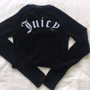 Juicy Couture Women’s Black Velour Crop Top